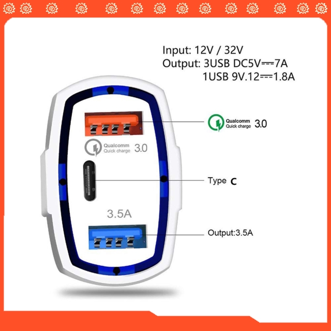 Cóc sạc 2 trong 1 hỗ trợ sạc nhanh tiện dụng gắn trong xe oto | BigBuy360 - bigbuy360.vn