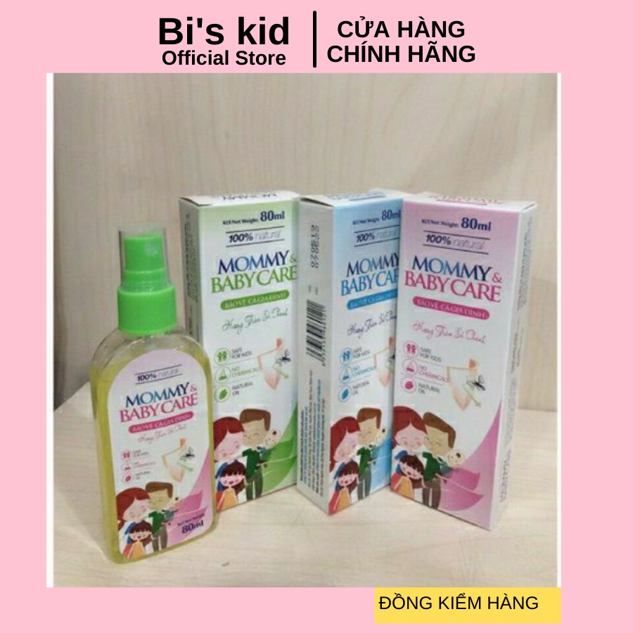 Xịt chống muỗiFREESHIPxịt chống muỗi cho bé MOMMY BABY CARE 80ml tinh dầu tự nhiên hương tràm xả chanh