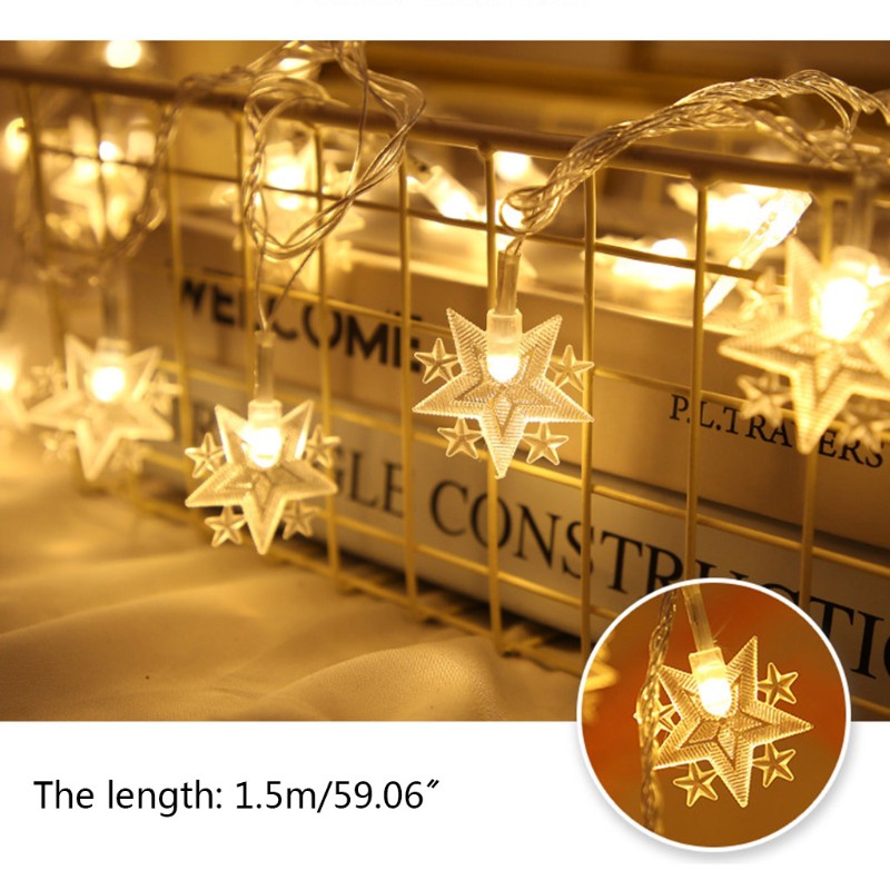 Đèn LED hình ngôi sao chạy bằng pin dùng trang trí tiệc giáng sinh lễ hội độc đáo