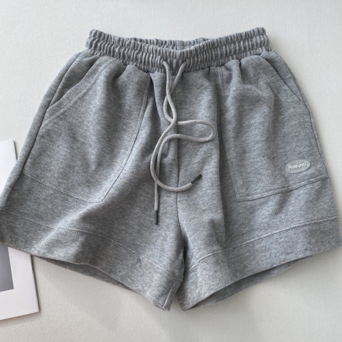 Quần Short Thể Thao Lưng Cao Ống Rộng Phong Cách Hàn Quốc Dành Cho Nữ