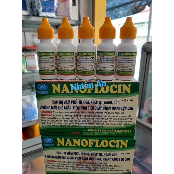 Nanoflocin 10ml hen, khẹc, vảy mỏ trên chim, gà