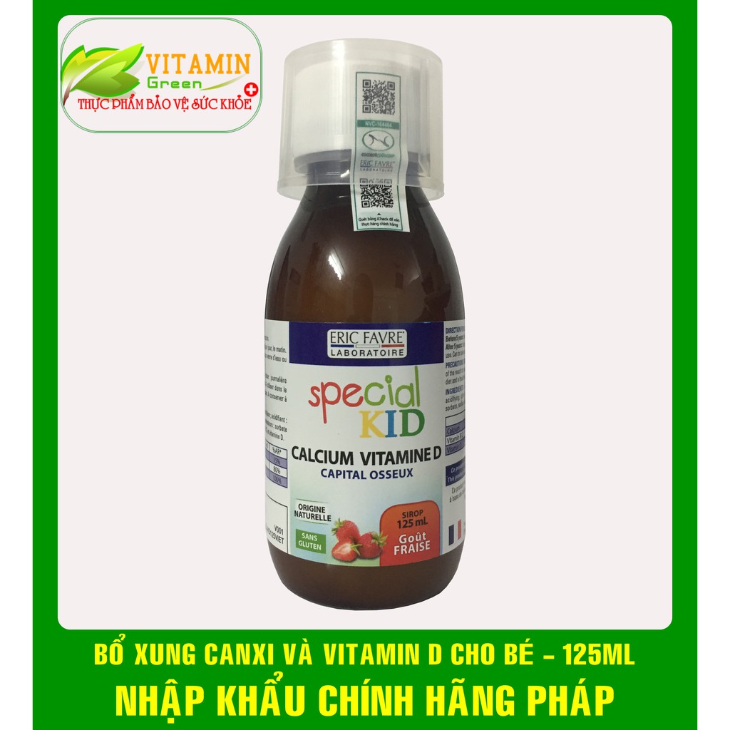 SPECIAL KID CALCIUM VITAMIN D BỔ XUNG CANXI-VID D CHO BÉ 125ML | NHẬP KHẨU CHÍNH HÃNG PHÁP