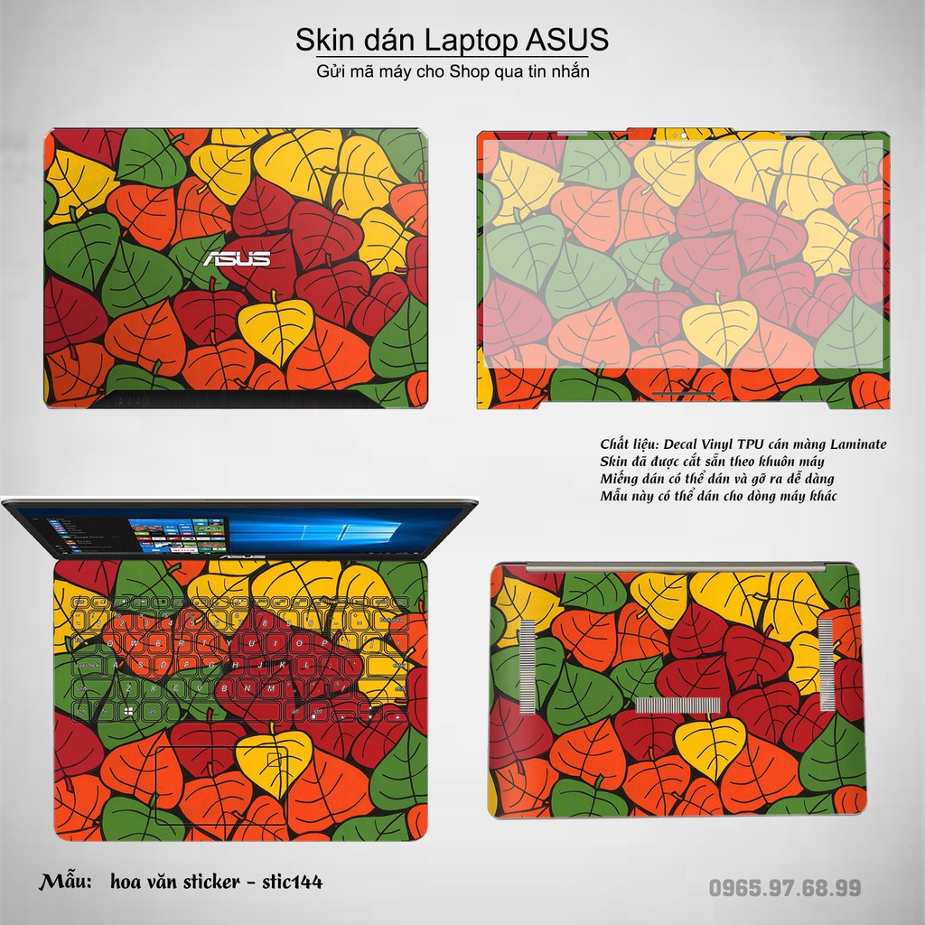 Skin dán Laptop Asus in hình Hoa văn sticker _nhiều mẫu 24 (inbox mã máy cho Shop)