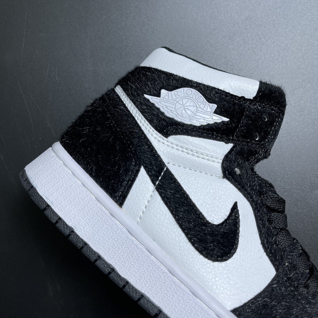 ✔️ Giày Jordan 1 High Panda Lông Full Box Phụ Kiện Giày Thể Thao Nam Nữ Cao Cổ Full Phụ Kiện ✔️