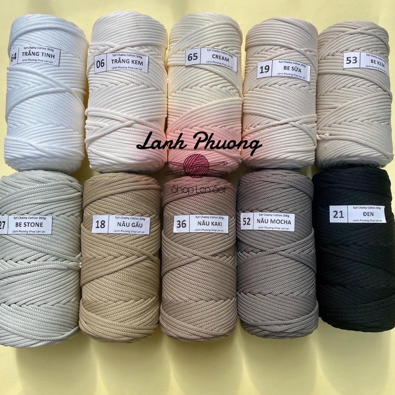 Sợi Chainy Cotton 300gr, Sợi To Đan Móc Túi Xách