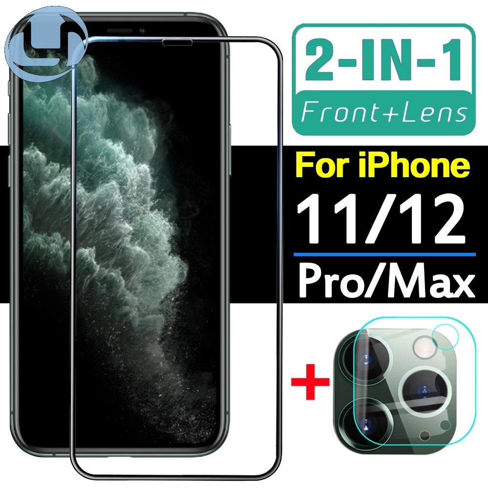 Phim chụp ảnh bằng kính cường lực bảo vệ 2 trong 1 cho iPhone 6 6s 7 8 Plus X XR 11 12 Pro XS MAX 12 Bảo vệ màn hình mini