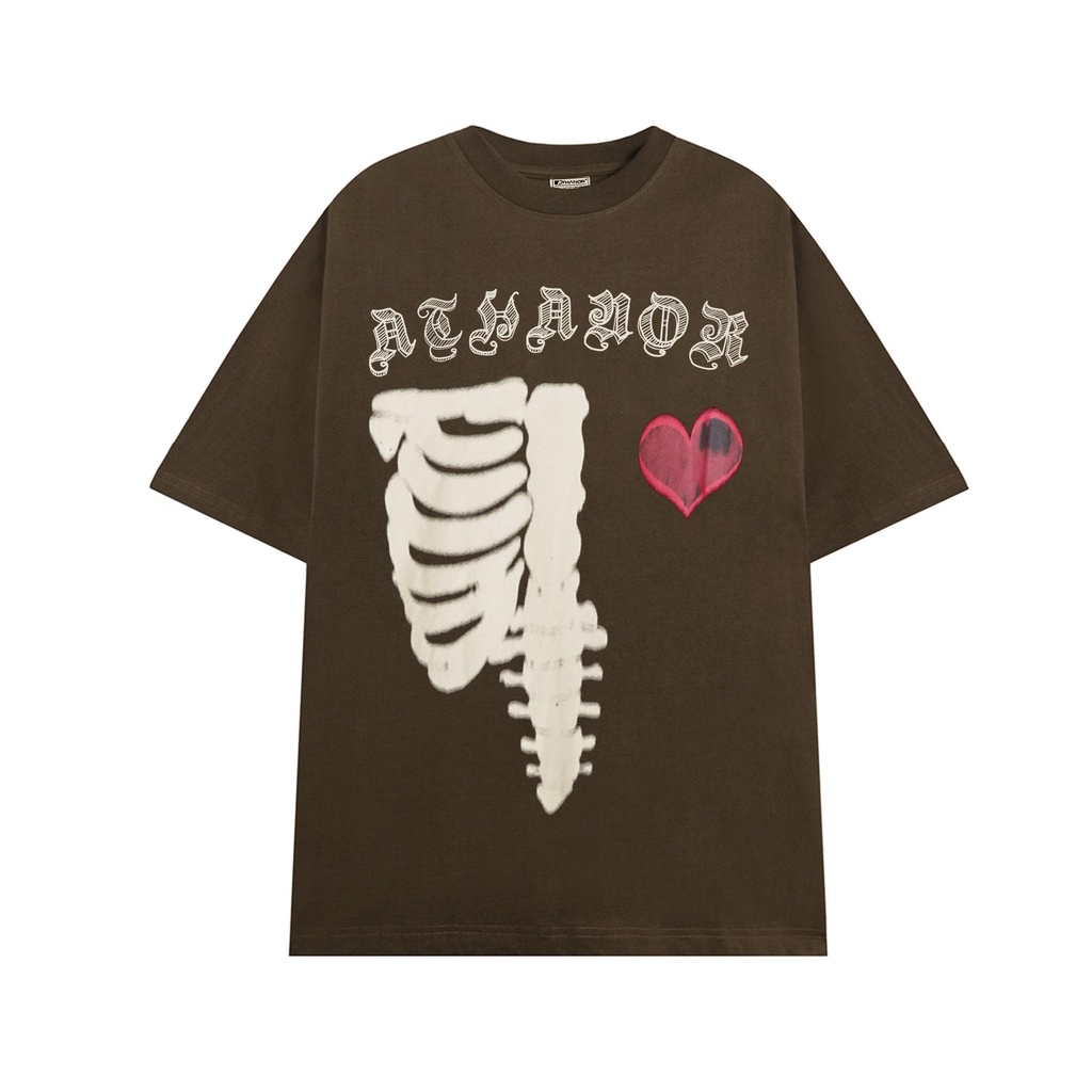 Áo phông form rộng ATHANOR tay lỡ unisex chất liệu 100% cotton mẫu HEART