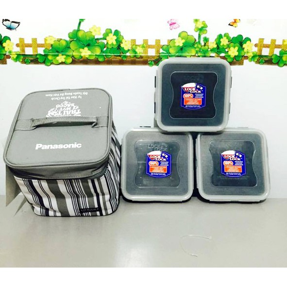 Bộ túi giữ nhiệt và 3 hộp cơm Lock&Lock HPL823DP