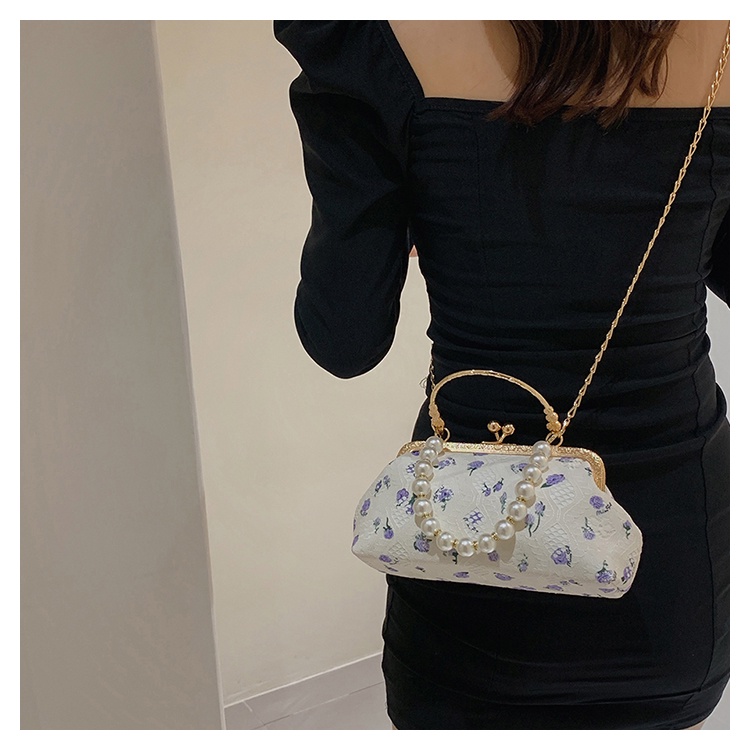 IELGY Lace Pearl Ladies Chain Hand Messenger Bag