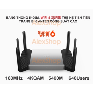 🔥10.10🔥Phát WiFi 6E TP-Link XDR5480 Turbo AX5400 Mesh Hỗ Trợ 640 Người Dùng Cổng 2.5G