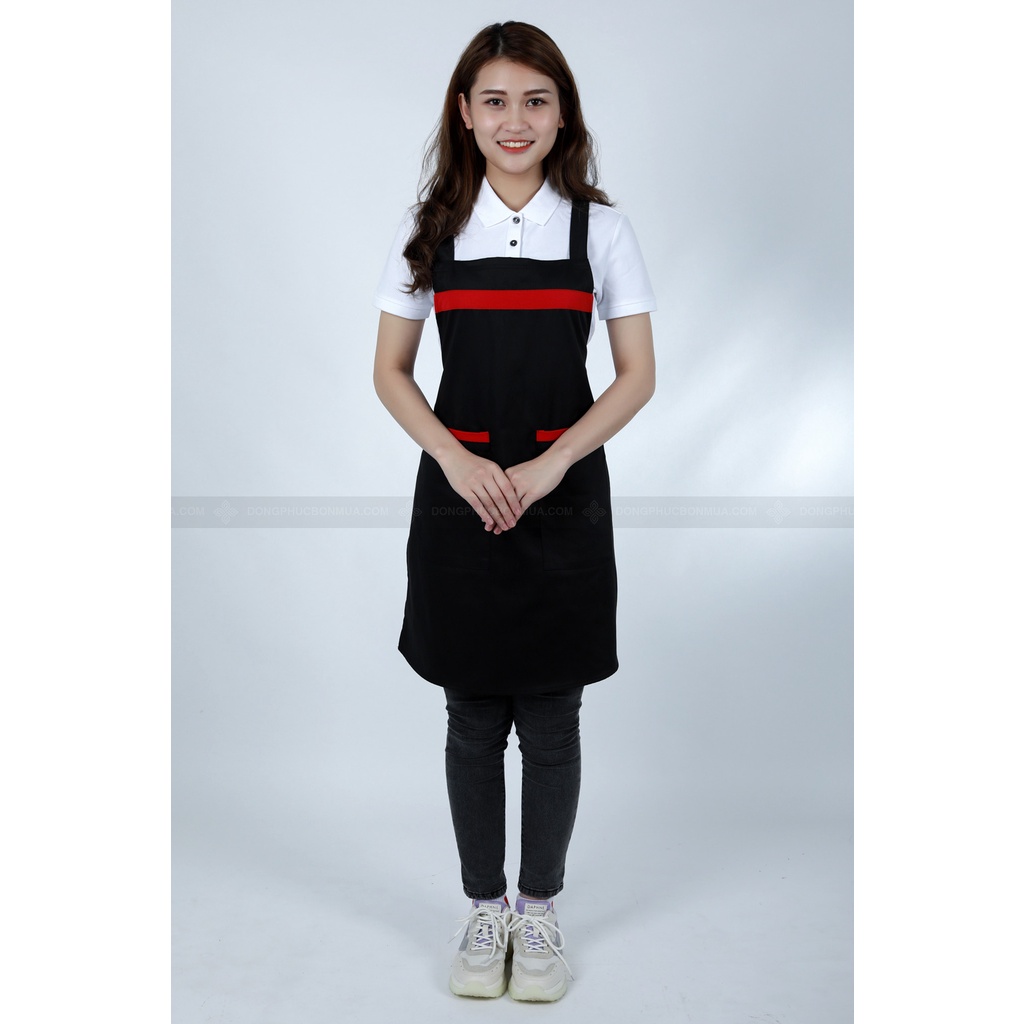 Tạp Dề nấu ăn chất kaki cotton Có thể sử dụng trong quán cà phê nhà bếp ảnh sản phẩm thật TD1.2.06-1