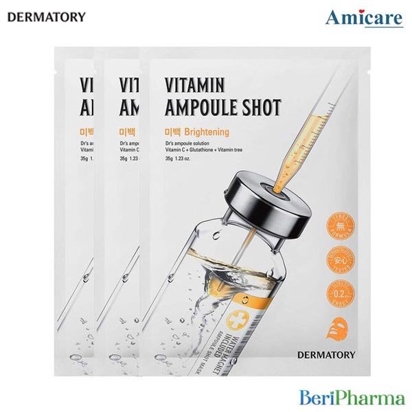 Combo 3 Mặt Nạ Giấy Dermatory Ampoule Shot Mask Vita-Shot 35g