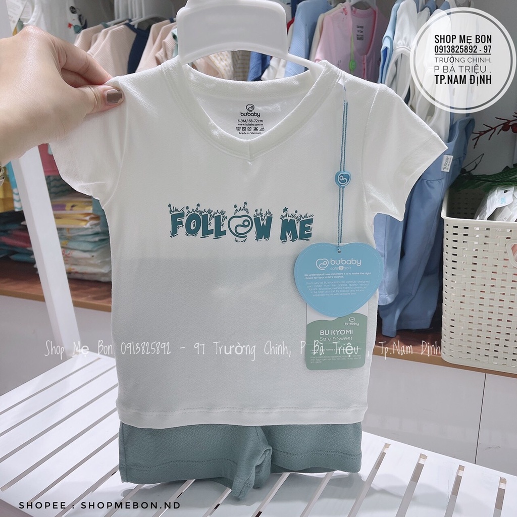 [BU]Bộ cộc tay cài vai ngắn tay cổ tim Kyomi Look Me.(6-9m đến 3-4y)