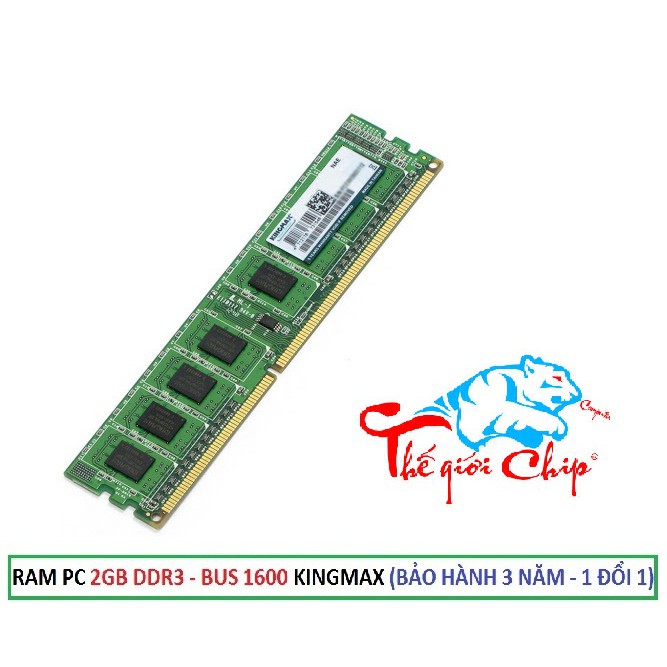 RAM PC 2GB DDR3 - BUS 1600 KINGMAX (BẢO HÀNH 3 NĂM - 1 ĐỔI 1)