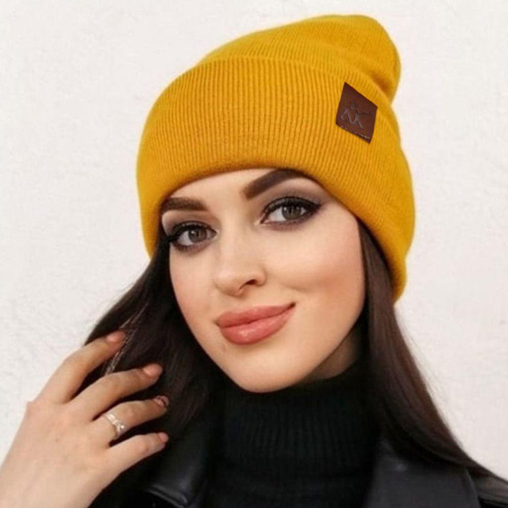 HS Mũ Len Beanie Cao Cấp Màu Trơn Dễ Thương Cho Nữ
