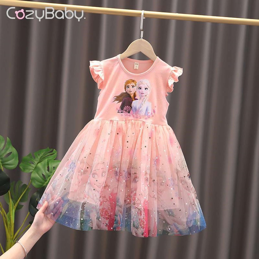 Đầm Hóa Trang Công Chúa Anna Elsa Thời Trang Mùa Hè Cho Bé Gái