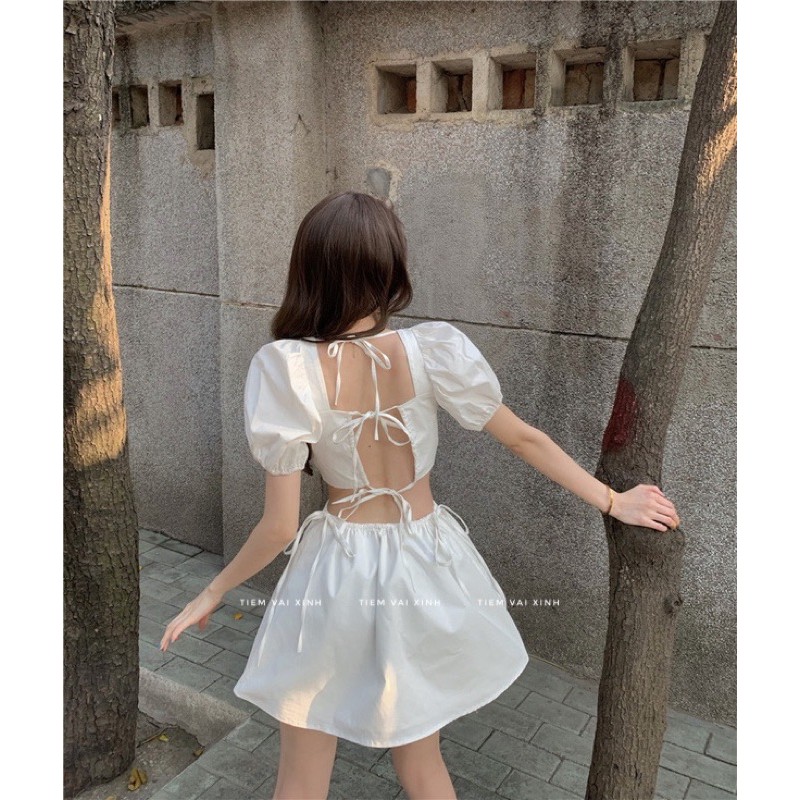 Đầm Trắng Dự Tiệc 🍊[Tiệm Vải Xinh]🍊 Váy Đầm Dự Tiệc Trắng Hở Lưng Quyến Rũ - Hàng Quảng Châu Cao Cấp | BigBuy360 - bigbuy360.vn