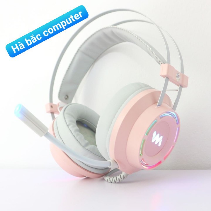 Tai Nghe Gaming Wangming 9800 Pink Âm Thanh 7.1 Jack USB - Màu Hồng