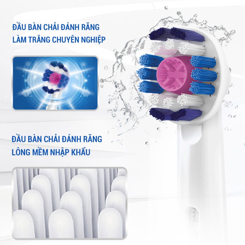 Bàn chải điện Oral-B, bàn chải đánh răng điện Oral-B D12 làm sạch răng, hạn chế viêm nướu