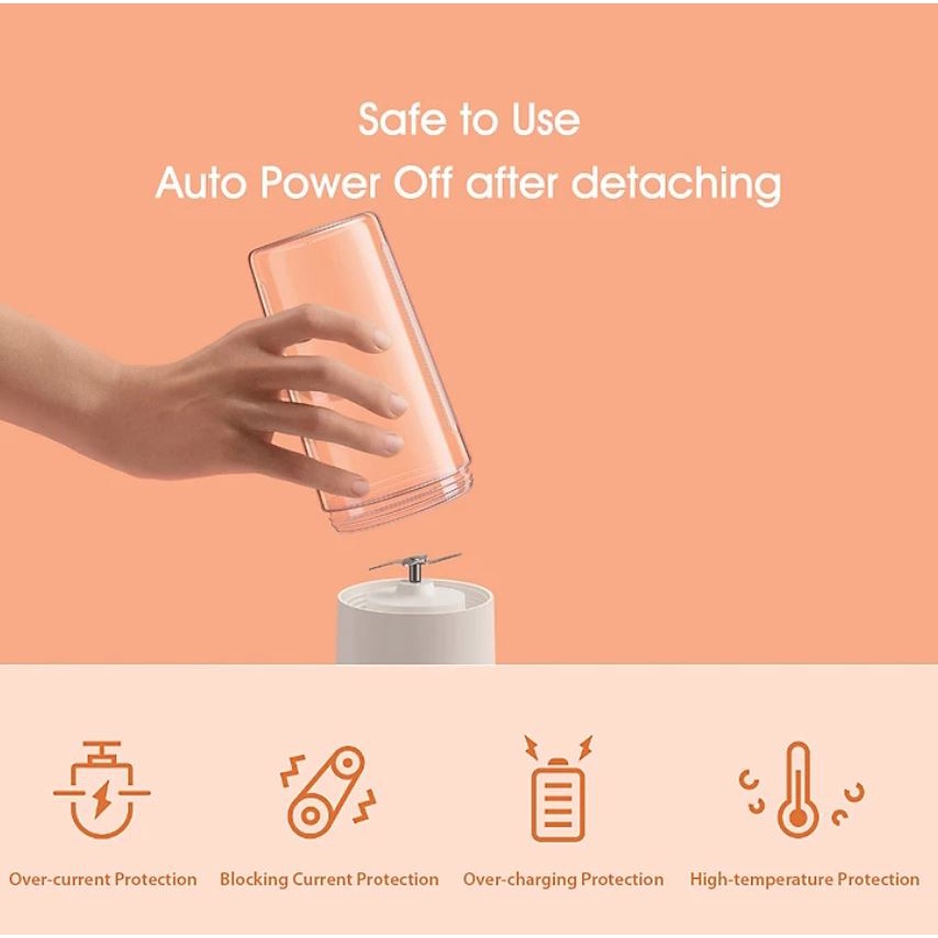 Máy xay sinh tố cầm tay Deerma NU30/ Mijia MJZZB01PL Gen 2 - Dao 4 lưỡi sắc bén – Hàng chính hãng