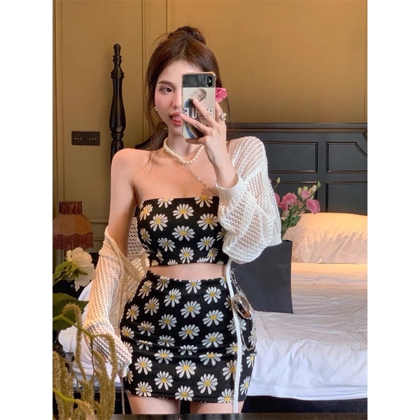 Áo cúp ngực hoa cúc có đệm mút gợi cảm thời trang nữ