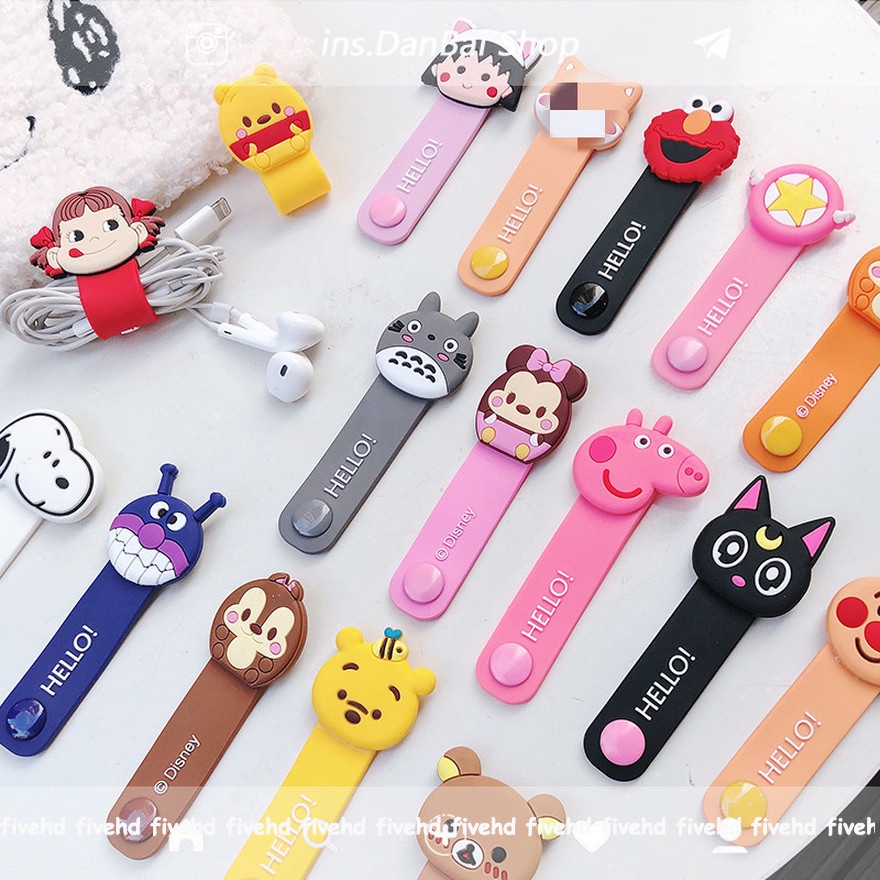 Cute Charging Cable Earphone Winder for Apple Android USB Charging Data Cable Cute Animal Cable Bobbin Protector Wire Cord Holder for Earphone Hot Cartoon Cable Orgnizer Winder