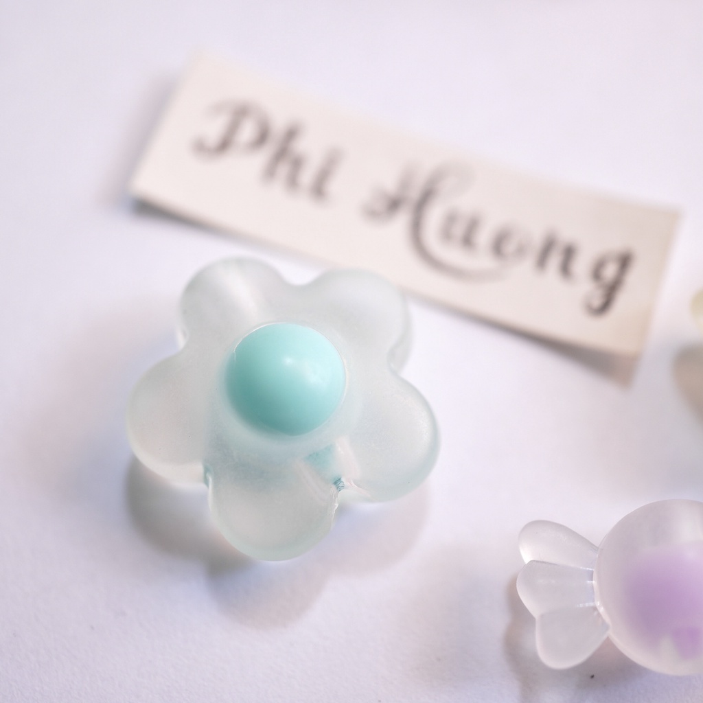 Gói 10g - 20g hạt cườm nhựa có nhân trong mờ nhiều hình dạng đủ màu xỏ vòng tay DIY