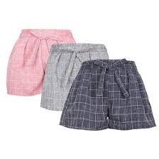 Quần Short Kẻ Caro Buộc Nơ Nhiều Màu-DMA Store