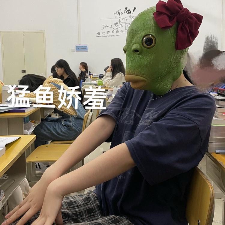 Mũ hóa trang hình đầu cá chủ đề halloween kinh dị vui nhộn