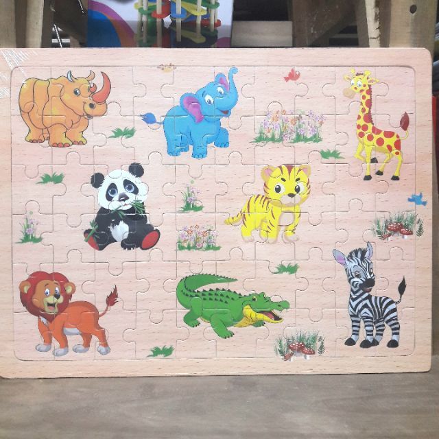 Tranh ghép hình 60 miếng bằng gỗ