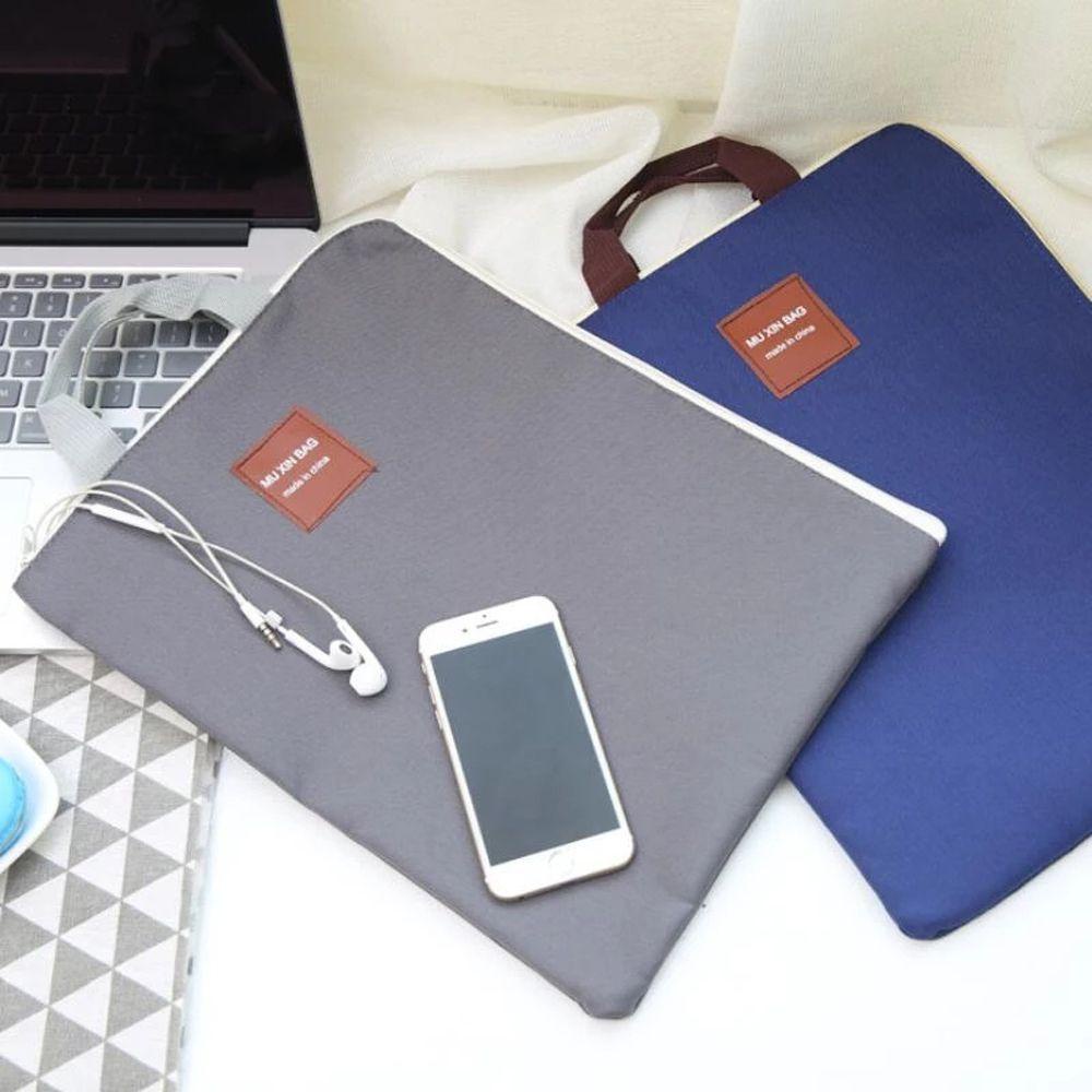 Túi Đựng Tài Liệu Khổ A4 Bằng Vải Canvas Có Khóa Kéo Tiện Dụng
