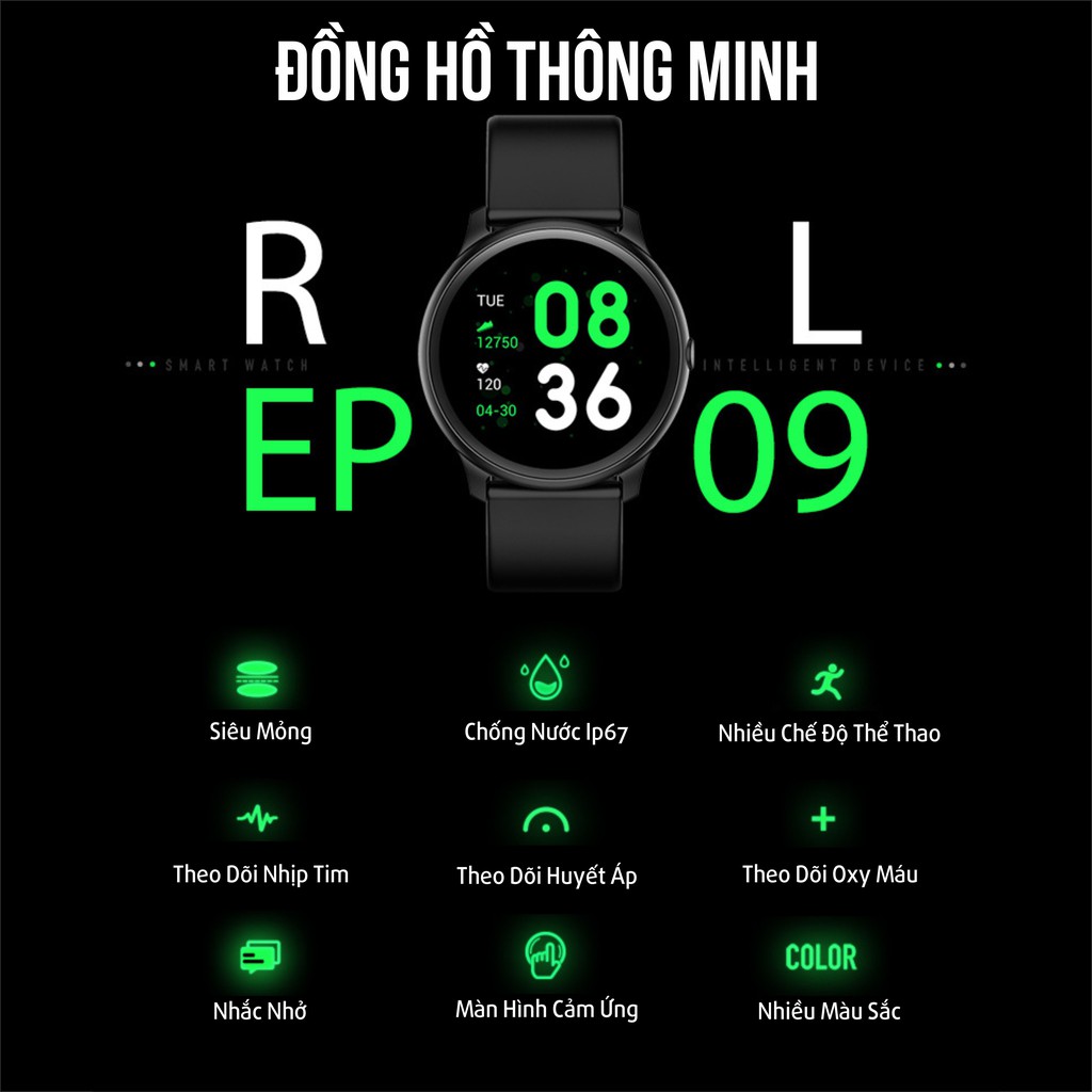 [BÁN LỖ XIN ĐÁNH GIÁ 5 ⭐️] Đồng Hồ Thông Minh Remax RL-EP09 Chống Nước IP67 Thiết Kế Cá Tính Thời Trang Hiện Đại