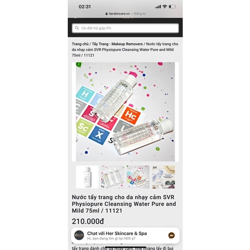 Nước Tẩy Trang SVR Sensifine Ar Eau Micellaire (Pháp) Travelsize 75ml | BigBuy360 - bigbuy360.vn