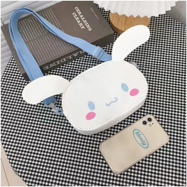 Túi Đeo Chéo Vai Bằng Vải Canvas Họa Tiết Hoạt Hình Dễ Thương Bắt Mắt