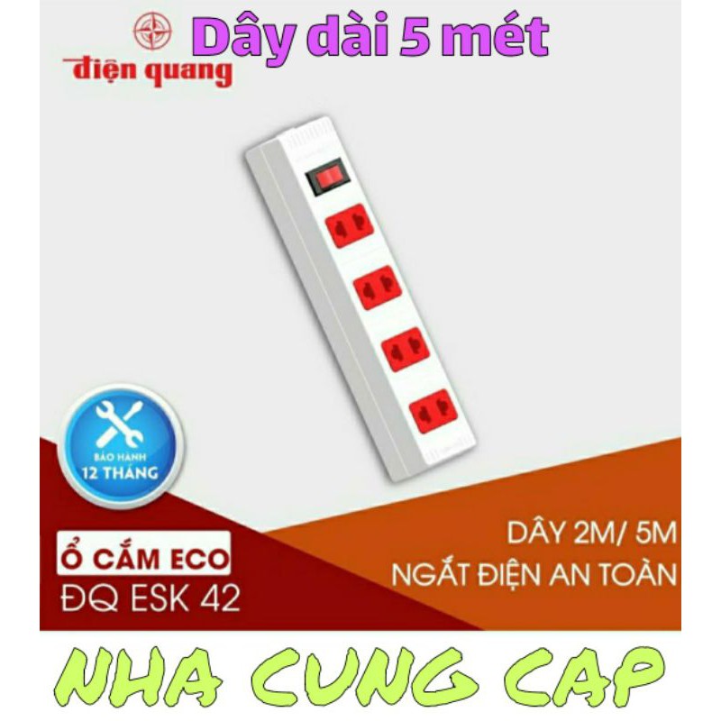 Ổ ĐIỆN CÓ DÂY 5 MÉT ĐIỆN QUANG CAO CẤP