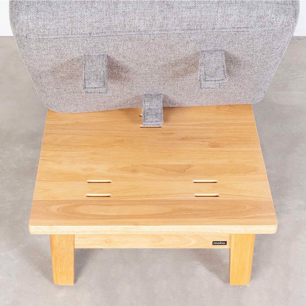 Ghế Đôn Sofa Gỗ Cao Su Tự Nhiên MOHO VLINE 601 Màu Xám Đậm