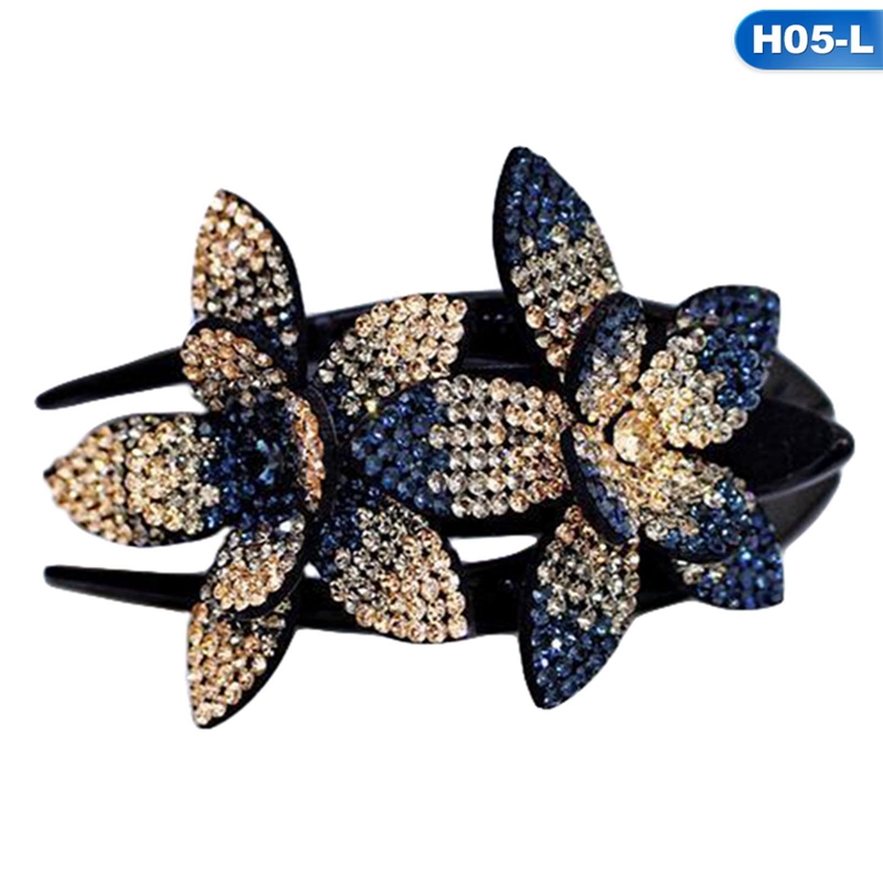 Kẹp tóc phối hoa đính đá phong cách thời trang cho phái nữ