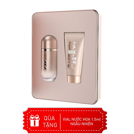 Bộ nước hoa Nữ Carolina Herrera 212 Vip Rose 80ml + Body Lotion 100ml