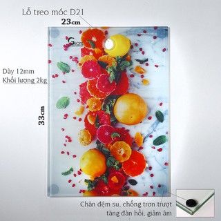 Thớt kính cường lực 3d trái cây 12mm ghome