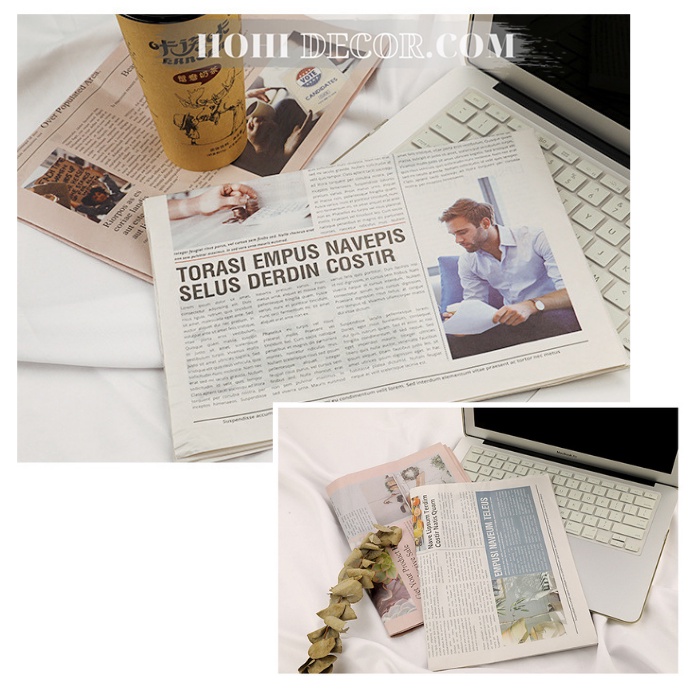 Báo Chụp Ảnh Nước Ngoài, Giấy Báo Vintage Trang Trí Tiếng Anh, Phụ Kiện Chụp Hình Sản Phẩm - HoHi Decor