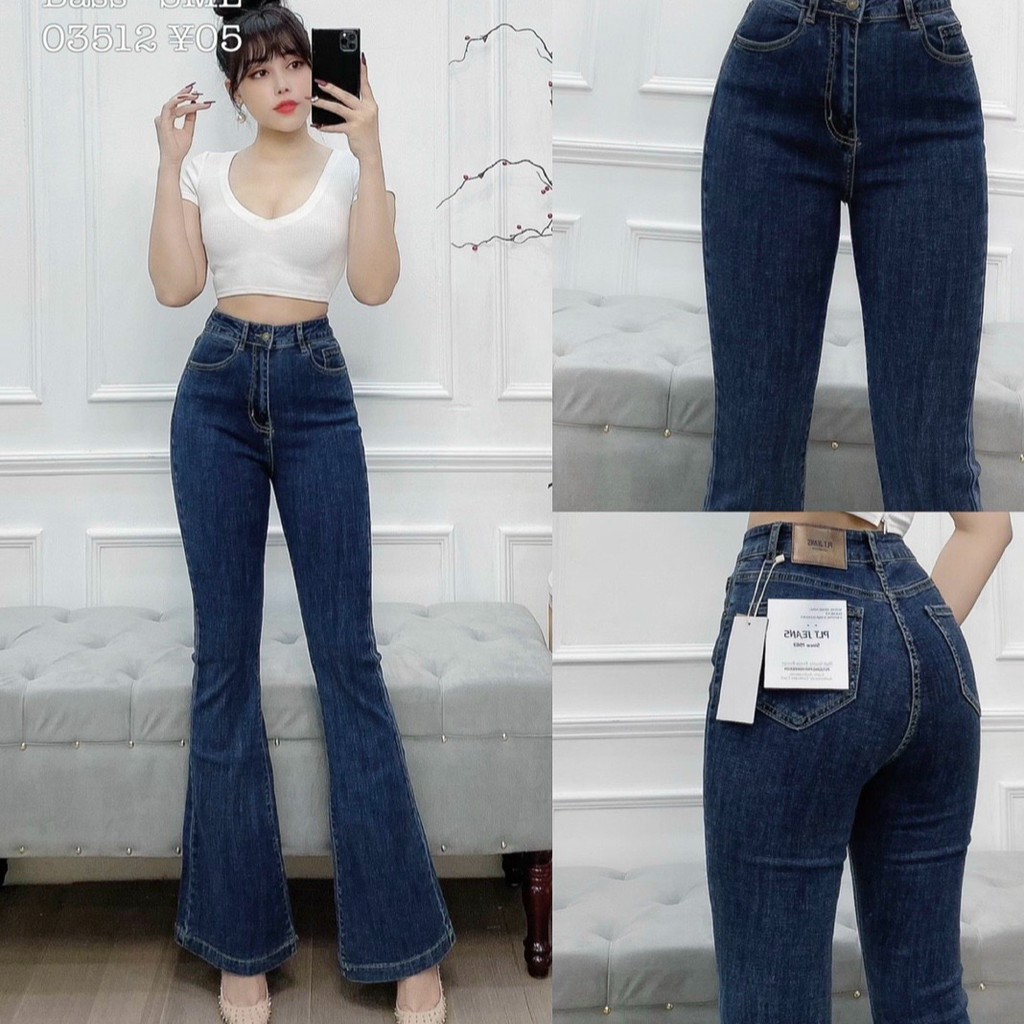 QUẦN JEAN ỐNG LOE LƯNG CAO QUẦN JEAN ỐNG LOE JEANS VNXK