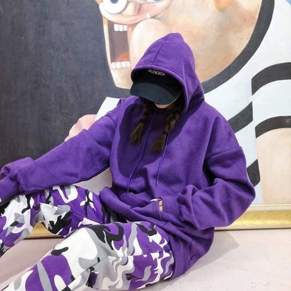 [ĐỦ SIZE - Kèm hình thật] Áo hoodie trơn nỉ dày tím purple basic hoodie unisex | BigBuy360 - bigbuy360.vn