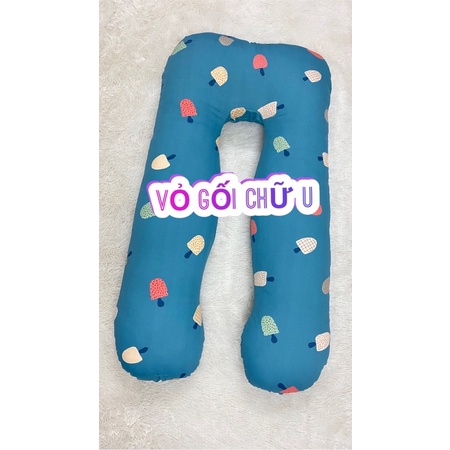 Vỏ Gối Chữ U Cho Bà Bầu 100% Cotton Mềm Mại Dài 145cm