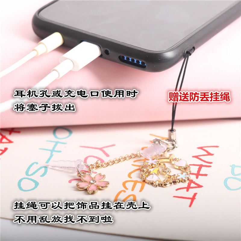 Phụ Kiện Trang Trí Phích Cắm Sạc Chống Bụi Hình Mèo Trắng Đen Dễ Thương Cho Điện Thoại