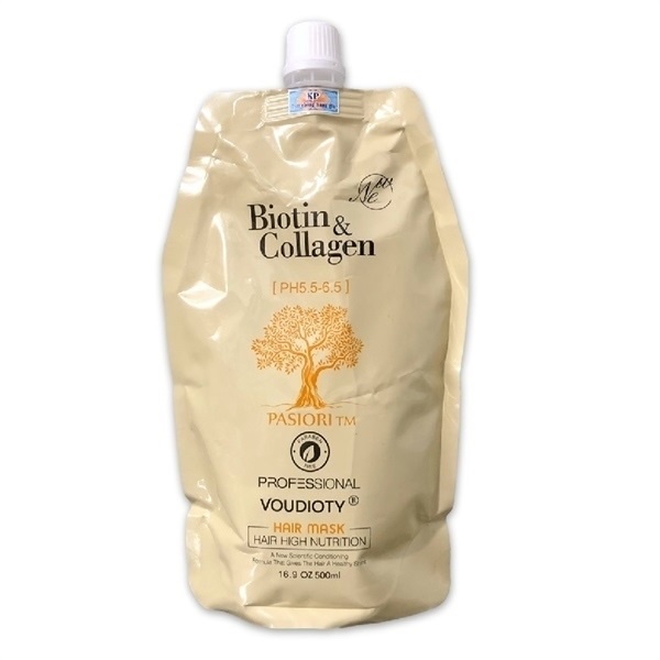 Túi Hấp Tóc Biotin&Collagen Voudioty 500ml Phục Hồi Tái Sinh Tóc