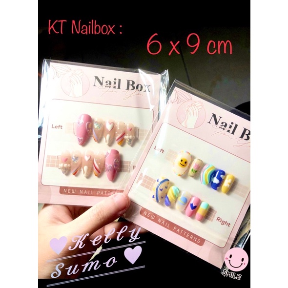 Túi kiếng OPP đựng Nailbox , phụ kiện Nail có keo dán