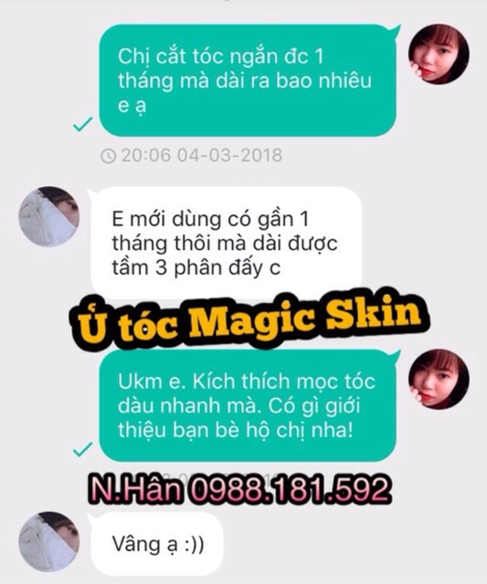 [Chuẩn Auth - sỉ] TINH CHẤT Ủ TÓC THIÊN NHIÊN MAGIC SKIN - Kích thích tóc mọc dài, giúp tóc mượt mà với mùi thơm dễ chịu | BigBuy360 - bigbuy360.vn