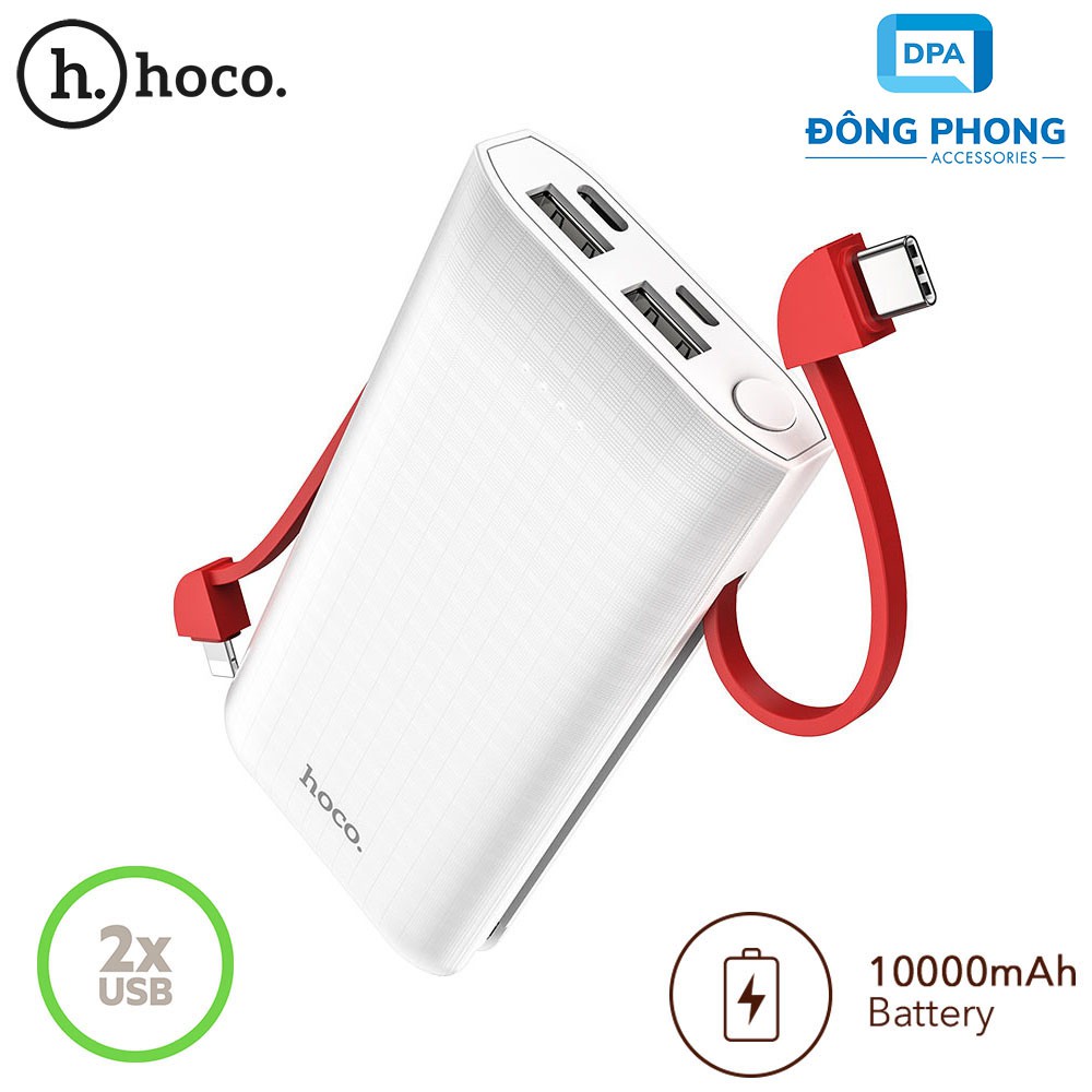 Pin Dự Phòng Hoco J67 10000mAh Chính Hãng Tích Hợp Cáp Sạc Đa Năng | WebRaoVat - webraovat.net.vn