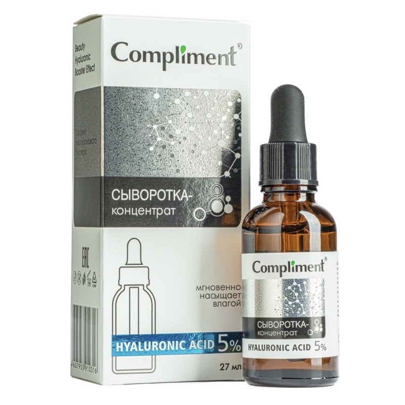 Serum Compliment Hyaluronic Acid 5%, BHA Hyaluronic Acid 5% Làm Sạch Da, Giảm Mụn Se Chân Lông 27ml