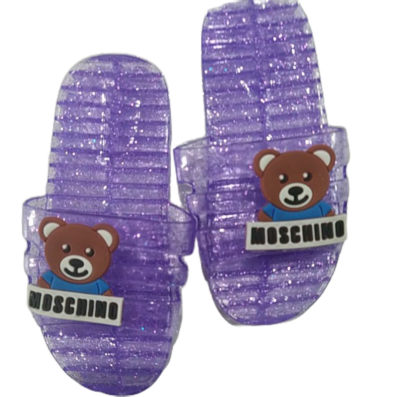 Dép nhựa trong ánh kim tuyến cho bé yêu